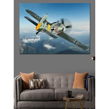 Eski Savaş Uçağı Dekoratif Kanvas - Mdf Ahşap Tablo