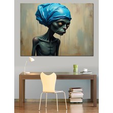 Yaşlı Uzaylı  Portresi Dekoratif Kanvas - Mdf Ahşap Tablo