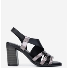 Valmenti Kadın Hakiki Deri Siyah Topuklu Sandalet 882 603 Bn Sndlt Y25 Sıyah/antrasıt