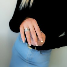 Daniel Angelson Çiftli Set Safir Zircon Gümüş Alyans
