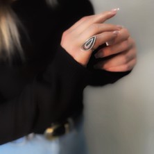 Daniel Angelson Damla Model Tasarım Fantasy Safir Zircon Gümüş Yüzük