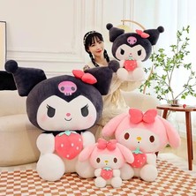 Yongfa0 22/35CM Sanrio Çilek Kuromi Yastık Peluş Oyuncak Kızlar Yumuşak Doldurulmuş Hayvan Oyuncakları Çilek Melodi Bebek Hediyesi  (Yurt Dışından)