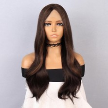 Peruk Market Kumral Dalgalı Işıltılı Tül Peruk