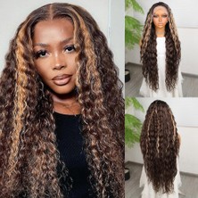 Peruk Market Kahverengi Balköpüğü Işıltılı Fiber Sentetik Tül Peruk