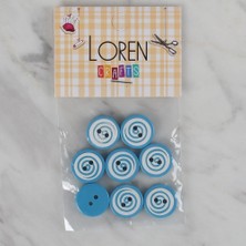 Loren Crafts Mavi 8 Li Yuvarlak Düğme - 453
