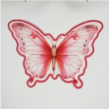 Şeker Pembe Kelebek Şeklinde Nakış Kenar Kumaş Kokteyl Peçetesi 1 Adet