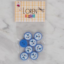 Loren Crafts Koyu Mavi 8 Li Balık Düğme - 576