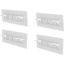 Microcase Güçlü Plastik Yapışkanlı Şeffaf Banyo Mutfak Dolap Raf Tutacağı Destek Aparatı 4 Adet AL5034