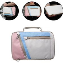 Microcase  Lenovo Tab Plus TB351FU Tablet Için Omuz Askılı El Tutacaklı Universal Sleeve Taşıma Çantası AL4346 Pembe Mavi Krem
