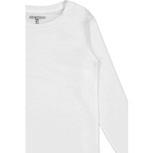 Unisex Uzun Kollu 3'lü Set Düz Renkli Tişört - Kız Erkek Çocuk