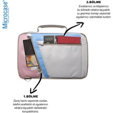 Microcase Lenovo Yoga Tab Plus 12.7 Inch Tablet Için Omuz Askılı El Tutacaklı Universal Sleeve Taşıma Çantası AL4346 Pembe Mavi Krem