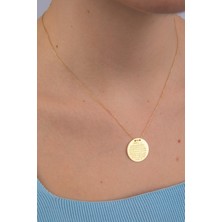 Fiyonk Kuyumculuk 14 Ayar Altın Ayetel Kürsi Yazılı Kolye