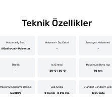 Flexiva Ø152 mm Air Alüminyum İzolesiz Flexible Hava Kanalı (10 mt)