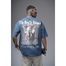 The King Of Balance Baskılı Oversize Kalıp Unisex Tişört