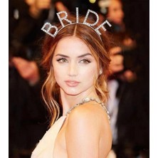 Güler Kaligrafi Bekarlığa Veda Kristal Taşlı Gümüş Bride Tacı