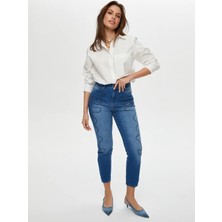 Faik Sönmez Yanları Ip Nakışlı Slim Fit Jean Pantolon S25JPN003