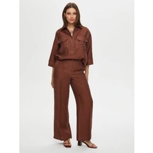 Faik Sönmez Wide Leg Fit Ütü Izli Tensel Keten Pantolon S25PNT018