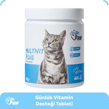 Dr. Paw - Multivit Plus: Kediler İçin Glutensiz ve Şekersiz Günlük Vitamin Takviyesi Çiğnenebilir Tablet (90 gr)