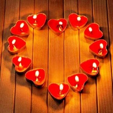 50 Adet Tea Light Kalpli Mum Kırmızı Mum Tealight Mum Yılbaşı Mumları Romantik Dekor Mum