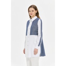 Denim Kombinli Koton Tunik  Laci