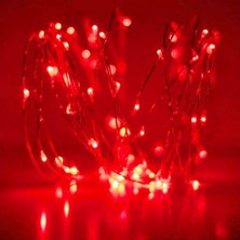 Yılbaşı Çam Ağacı Işığı 10 Metre Kırmızı LED Işık Kırmızı Pilli LED Işık Micro Parlak Canlı LED Işıklı