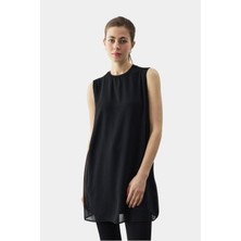 Önü Şifon Detaylı Atlet  Siyah