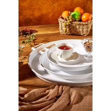 Cornella 3 Lü Metal Beyaz Tepsi 45-37-30) cm Set