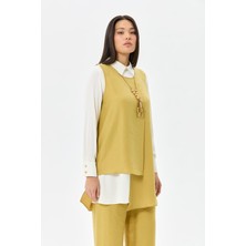 Tencel Kumaş Üçlü Takım Kolyeli  Asit