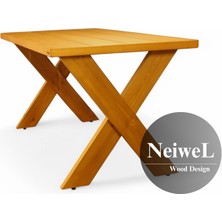 Neiwel Garden Aksa Doğal Ahşap Bahçe Yemek MASASI-70-100