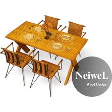 Neiwel Garden Aksa Doğal Ahşap Bahçe Yemek MASASI-70-100