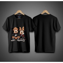 Mickey And Minnie2 Temalı Baskılı %100 Pamuk Premıum T-Shırt