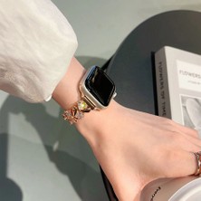 Koso Madam Serisi 42 mm Gold Taşlı Kalp Figürlü Metal Apple Watch Kordon