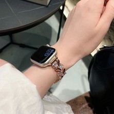 Koso Madam Serisi 40 mm Rose Taşlı Kalp Figürlü Metal Apple Watch Kordon