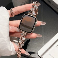Koso Madam Serisi 40 mm Rose Taşlı Kalp Figürlü Metal Apple Watch Kordon