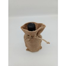 İstanbul Sandalet 1 Adet 10X22 cm 0,25 Litre Doğal Jut Jüt  Zeytinyağı Sos Sirke Şarap Kozmetik Sıvı Sabun, Yuzey Temizleyici Şişe Torbası Ambalajı Istanbul Sandalet