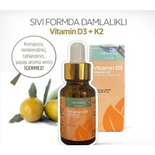 HERBAL Live D3 + K2 İçeren Takviye Edici Vitamin 20 ml Damlalıklı Cam Şişe