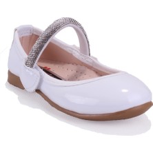 Dagoster DJA76-HY10005 Beyaz Rugan Ortopedik  Kız Çocuk Babet Ayakkabı