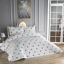 Love Çift Taraflı 3 Parça Çift Kişilik Yatak Örtüsü