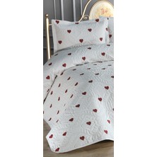 Love Çift Taraflı 3 Parça Çift Kişilik Yatak Örtüsü