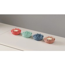 4'lü Lotus Çiçeği LED Mumluk Seti – Dekoratif & Romantik Işık | Tealight Mumluk Şamdan