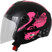 Sway Sw 715 Pink Matt Black Yarım Kask