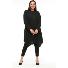 Büyük Beden Kadın Mevsimlik Yüksek Kalite Anne Saks Mavi Asimetrik Hırka