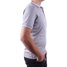 Twister 2304 Gri Günlük Kısa Kol Normal Kesim Pamuklu Polo Yaka Erkek Tişört