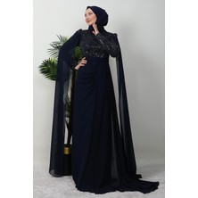 Giza Store Münteha Tesettür Abiye Lacivert