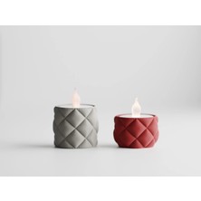 2'li Yastık Desenli LED Mum Tealight Seti – Modern Dekorasyon, Romantik Işıklandırma