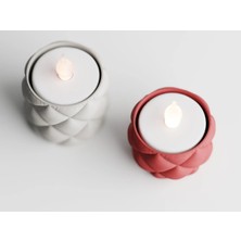 2'li Yastık Desenli LED Mum Tealight Seti – Modern Dekorasyon, Romantik Işıklandırma