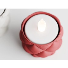 2'li Yastık Desenli LED Mum Tealight Seti – Modern Dekorasyon, Romantik Işıklandırma