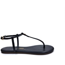 Tkees T8014 Siyah Parmak Arası Kadın Sandalet