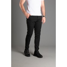 Zeki Özer Erkek Siyah Keten Pantolon