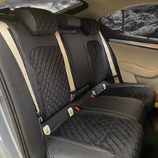 K-Design Skoda Superb Araca Özel Oto Koltuk Kılıfı - Nakışlı Taytüyü ve Deri